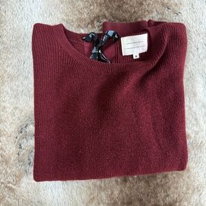 Sezane x Le Bon Marche Burgundy Merino Wool Giacomo Sweater Size Small
